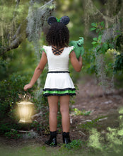 Load image into Gallery viewer, Back view of a girls Halloween boogey active dress showing the full skirt and comfortable play-friendly design.