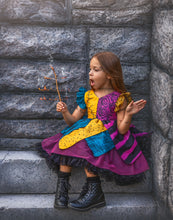 Load image into Gallery viewer, Boutique Halloween dress with layered tulle skirt