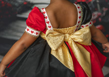 Load image into Gallery viewer, Boutique Halloween dress crafted from premium velvet and cotton fabrics with heirloom-quality finishing